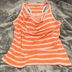 Sonoma Orange and White Striped Tank Top